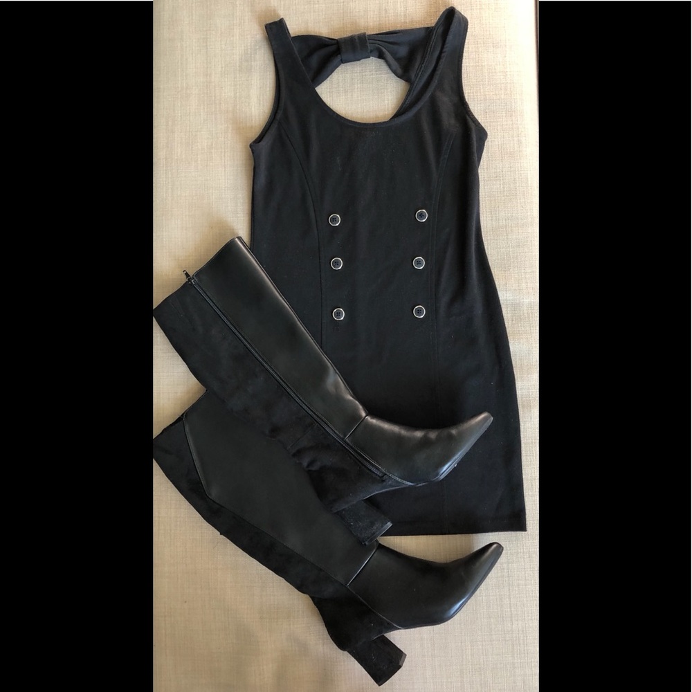 UK2LA | Mini Black Dress with Back Bow